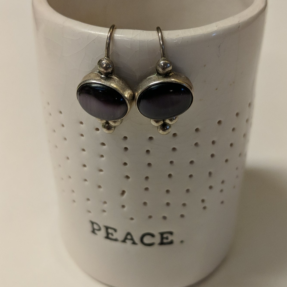 Sterling Silver purple earrings